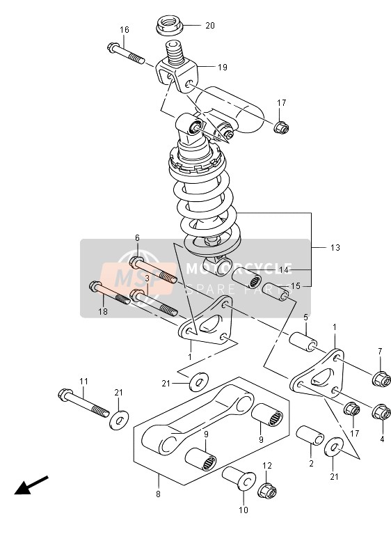 Achterste kussenhendel (GSX-R600)