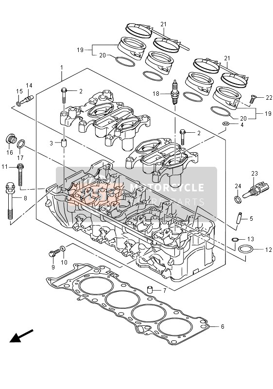 Suzuki GSX-R750 2015 Cylinder Head for a 2015 Suzuki GSX-R750