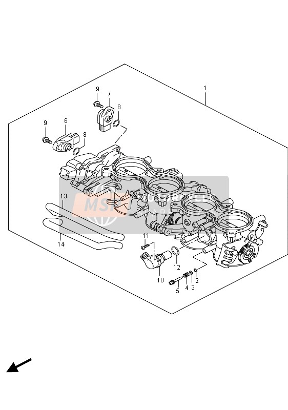 Suzuki GSX-R750 2015 Gasklephuis (GSX-R750) voor een 2015 Suzuki GSX-R750