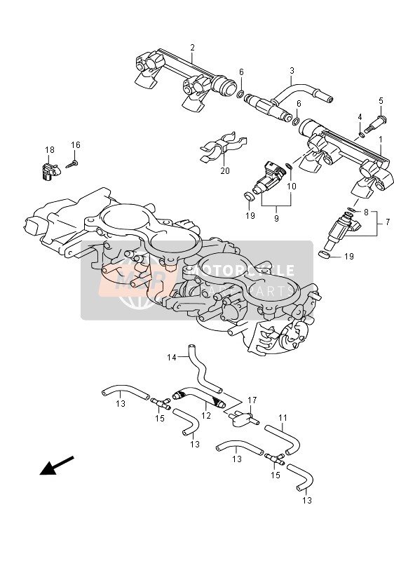 Manguera del cuerpo del acelerador & Articulación (GSX-R750)