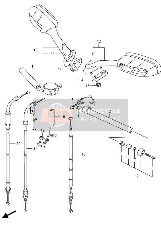 Suzuki GSX-R750 2015 Guidon pour un 2015 Suzuki GSX-R750