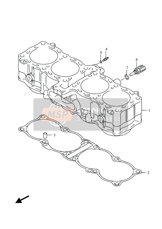 Suzuki GSX1250FA 2015 Cilinder voor een 2015 Suzuki GSX1250FA