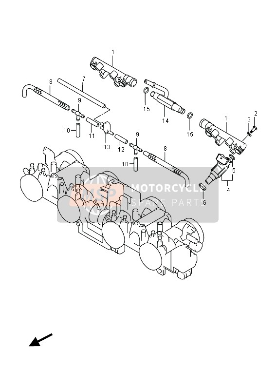 Suzuki GSX1250FA 2015 Throttle Body Hose & Joint for a 2015 Suzuki GSX1250FA