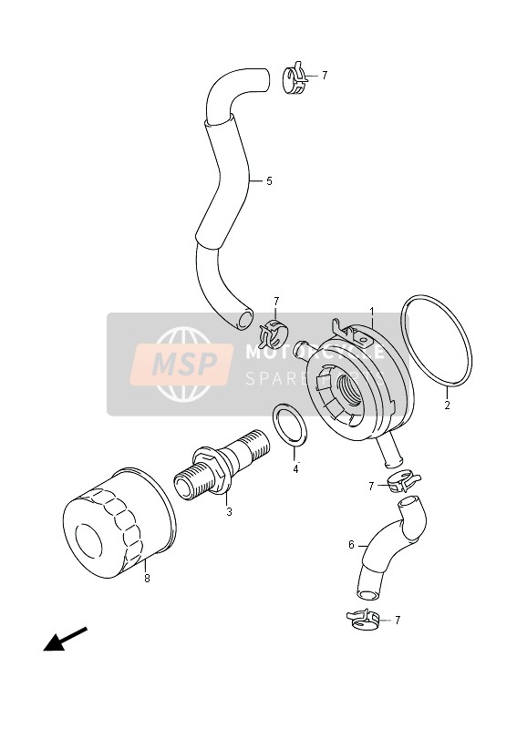 Suzuki GSX1250FA 2015 Refroidisseur d'huile pour un 2015 Suzuki GSX1250FA