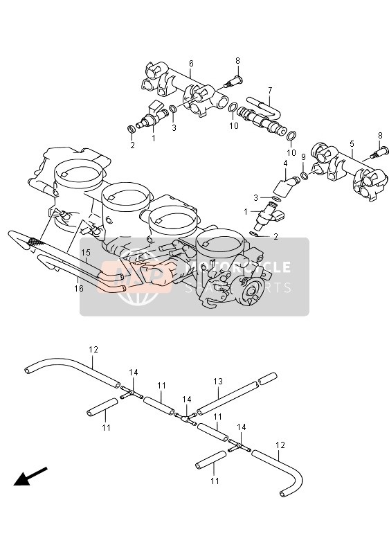 Suzuki GSX1300RA HAYABUSA 2015 Throttle Body Hose & Joint (GSX1300RAUF E19) for a 2015 Suzuki GSX1300RA HAYABUSA