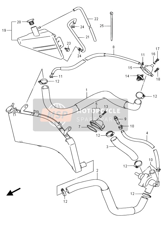 Suzuki GSX1300RA HAYABUSA 2015 Radiator Hose for a 2015 Suzuki GSX1300RA HAYABUSA