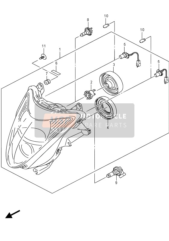 Suzuki GSX1300RA HAYABUSA 2015 SCHEINWERFER (GSX1300RA E19) für ein 2015 Suzuki GSX1300RA HAYABUSA