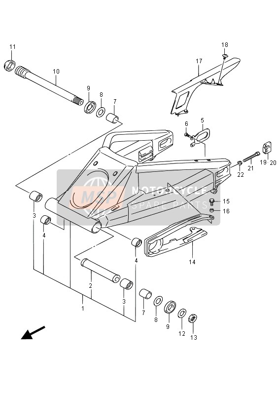 Bras oscillant arrière