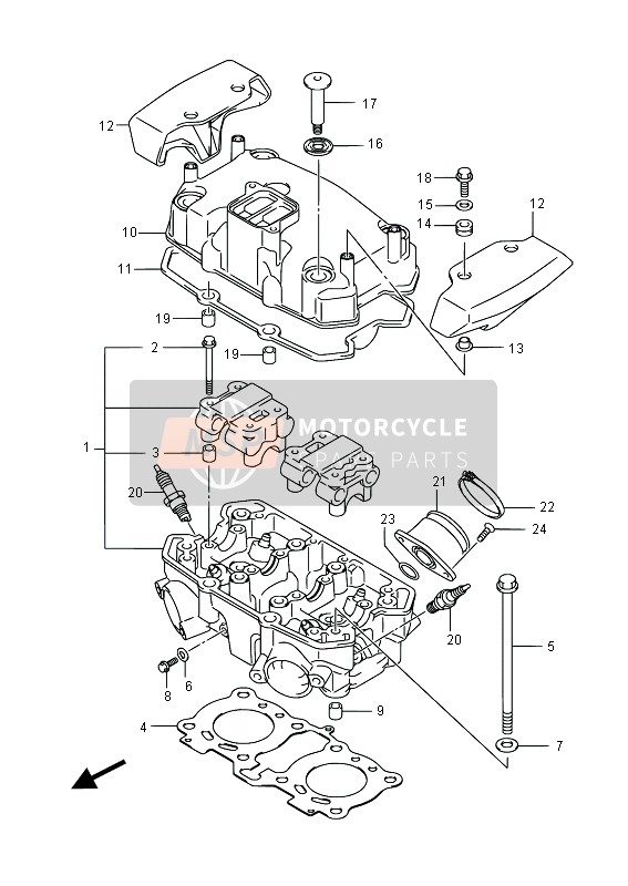 Suzuki GW250 INAZUMA 2015 Culasse pour un 2015 Suzuki GW250 INAZUMA