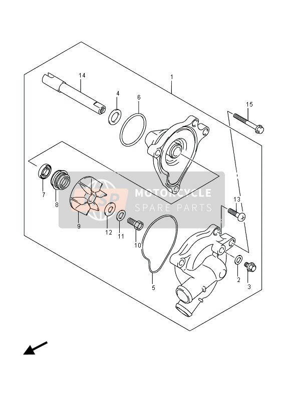 Suzuki GW250 INAZUMA 2015 Pompe à eau pour un 2015 Suzuki GW250 INAZUMA