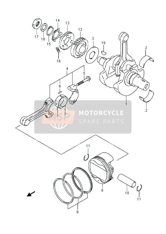 Suzuki DL1000A V-STROM 2014 Krukas voor een 2014 Suzuki DL1000A V-STROM