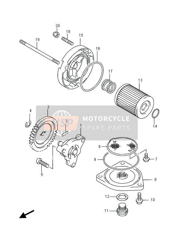 Suzuki RV125 2015 Bomba de aceite para un 2015 Suzuki RV125