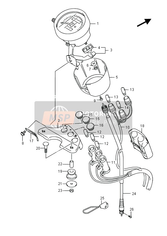 Suzuki RV125 2015 Snelheidsmeter (E19) voor een 2015 Suzuki RV125