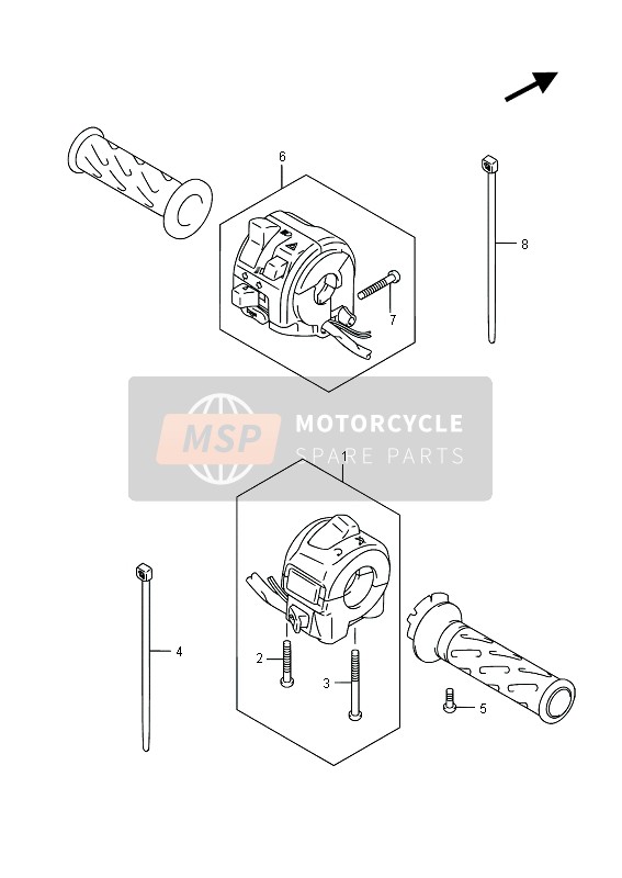 Suzuki RV125 2015 Stuurschakelaar voor een 2015 Suzuki RV125