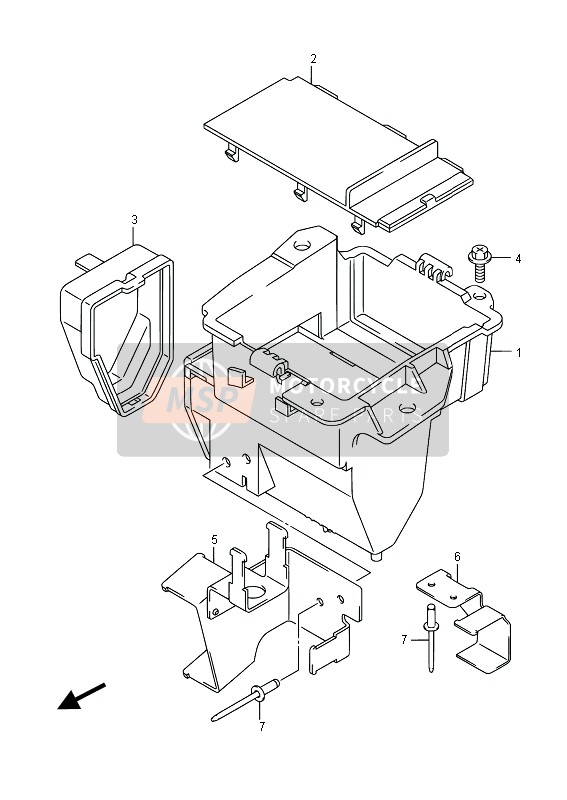 Suzuki RV125 2015 Battery Holder for a 2015 Suzuki RV125