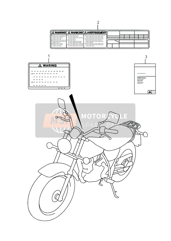 Suzuki RV125 2015 Étiquette (E02) pour un 2015 Suzuki RV125