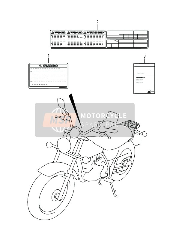 Suzuki RV125 2015 Étiquette (E19) pour un 2015 Suzuki RV125