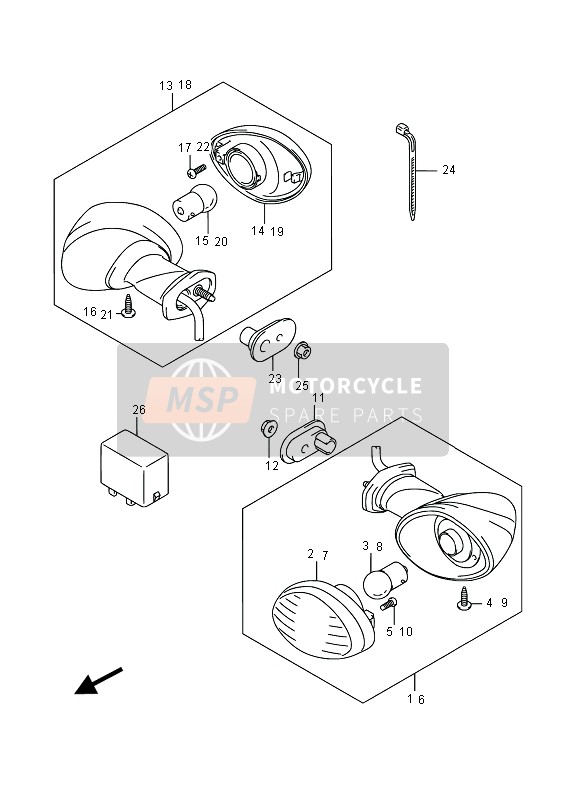 Suzuki SFV650(A) GLADIUS 2015 Turn Signal Lamp for a 2015 Suzuki SFV650(A) GLADIUS