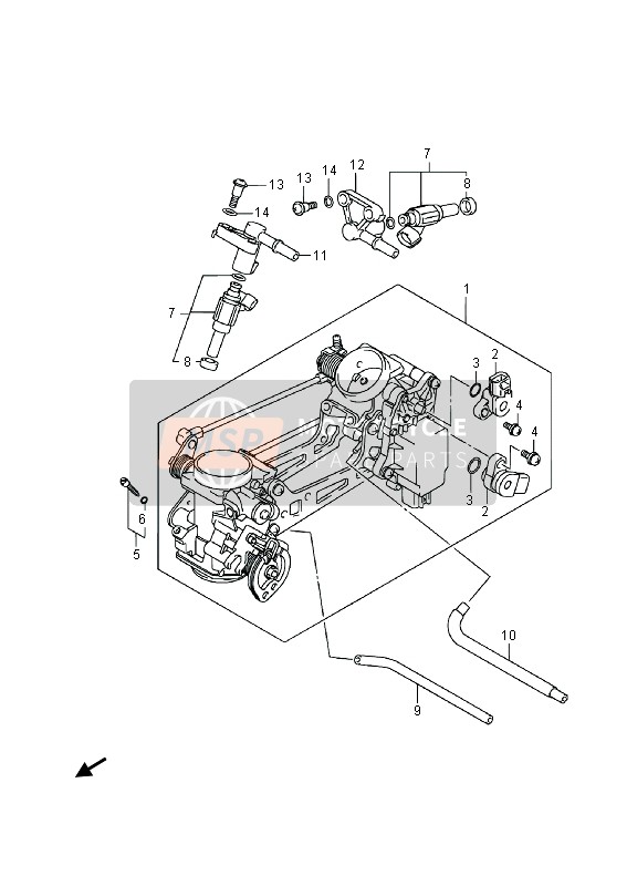 Suzuki DL1000A V-STROM 2014 Corpo farfallato per un 2014 Suzuki DL1000A V-STROM