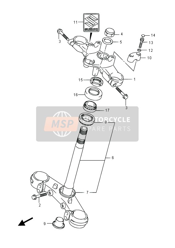 Suzuki SFV650(A) GLADIUS 2015 Steering Stem for a 2015 Suzuki SFV650(A) GLADIUS