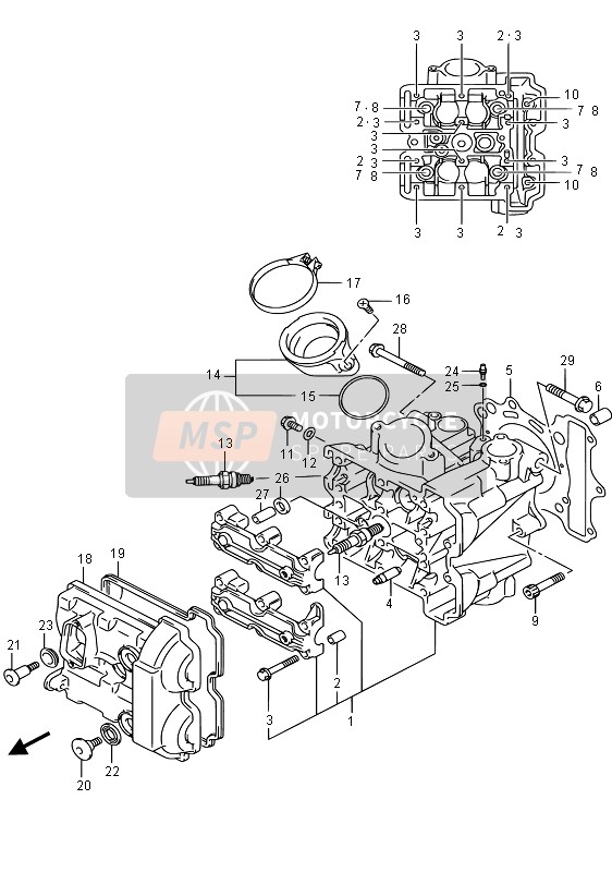 Suzuki SV650S 2015 Cilinderkop (Voorkant) voor een 2015 Suzuki SV650S