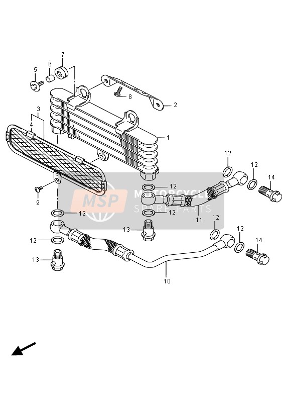 Suzuki SV650S 2015 Refroidisseur d'huile pour un 2015 Suzuki SV650S