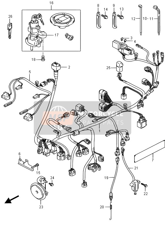 Suzuki SV650S 2015 Wiring Harness for a 2015 Suzuki SV650S