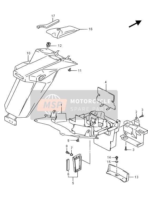 6342116GA0, Mudguard, Lower, Suzuki, 1