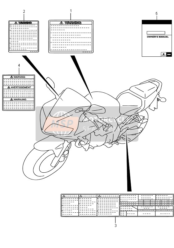 Suzuki SV650S 2015 Label for a 2015 Suzuki SV650S