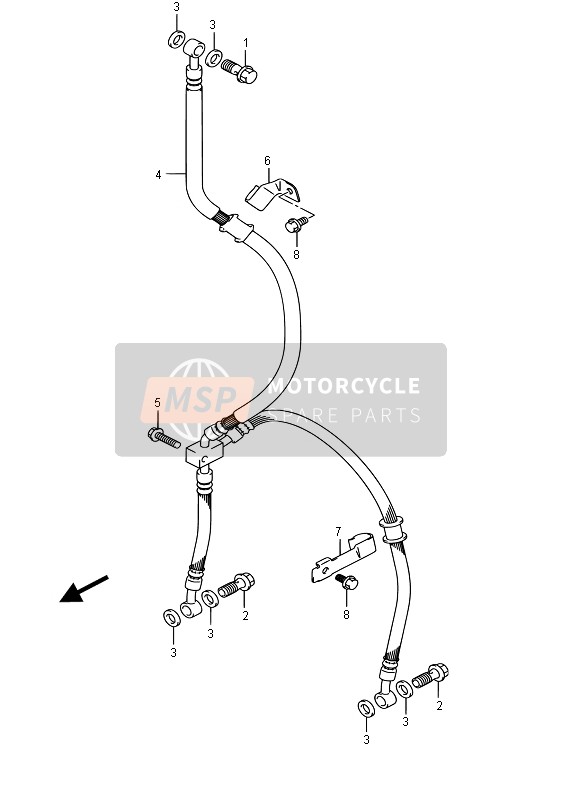 Suzuki SV650S 2015 Front Brake Hose for a 2015 Suzuki SV650S