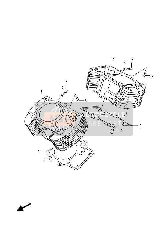 Suzuki VL1500BT INTRUDER 2015 Cilindro para un 2015 Suzuki VL1500BT INTRUDER