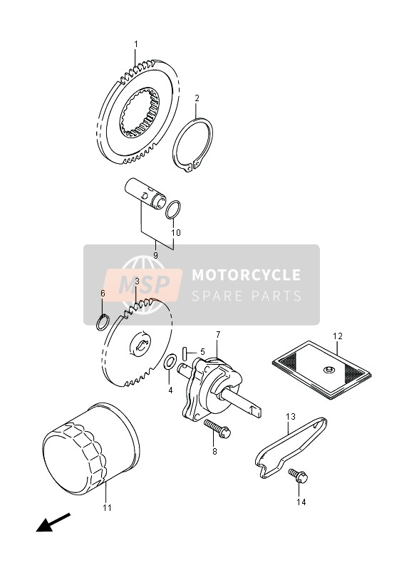 Suzuki VL1500BT INTRUDER 2015 Oliepomp voor een 2015 Suzuki VL1500BT INTRUDER