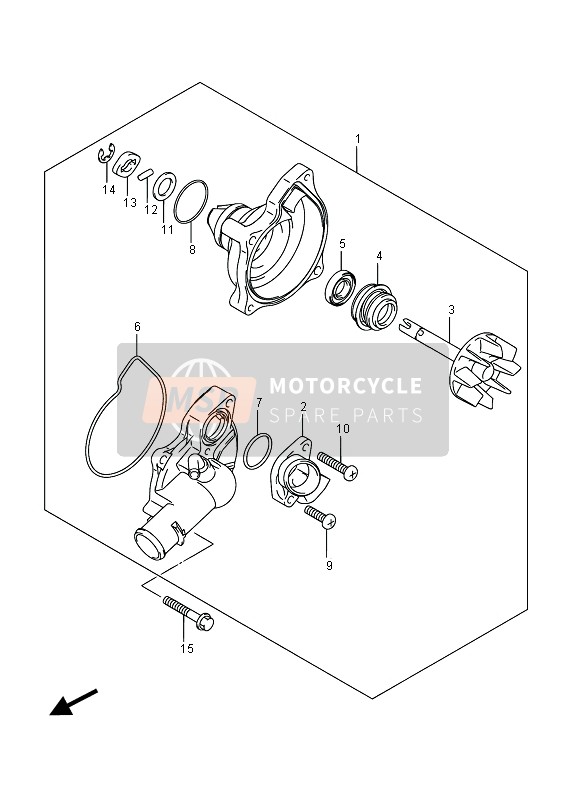 Suzuki VL1500BT INTRUDER 2015 Pompa dell'acqua per un 2015 Suzuki VL1500BT INTRUDER