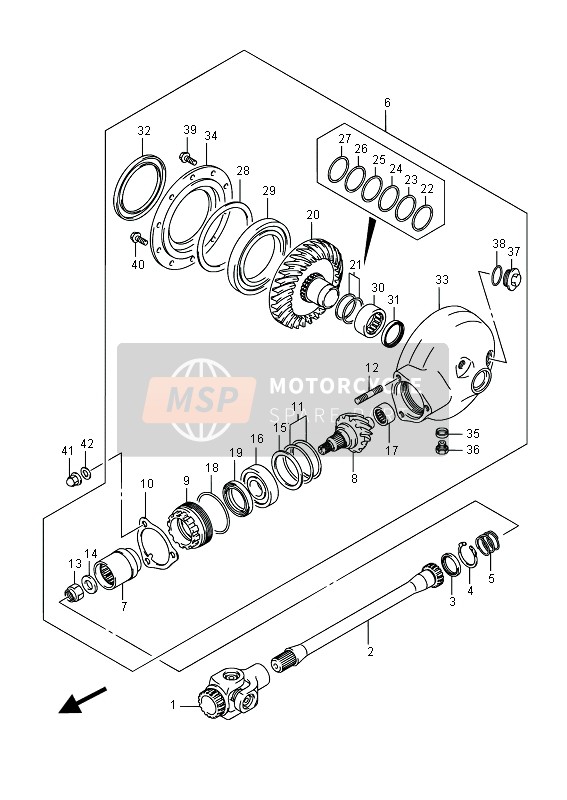 Suzuki VL1500BT INTRUDER 2015 Propeller Shaft & Final Drive Gear for a 2015 Suzuki VL1500BT INTRUDER