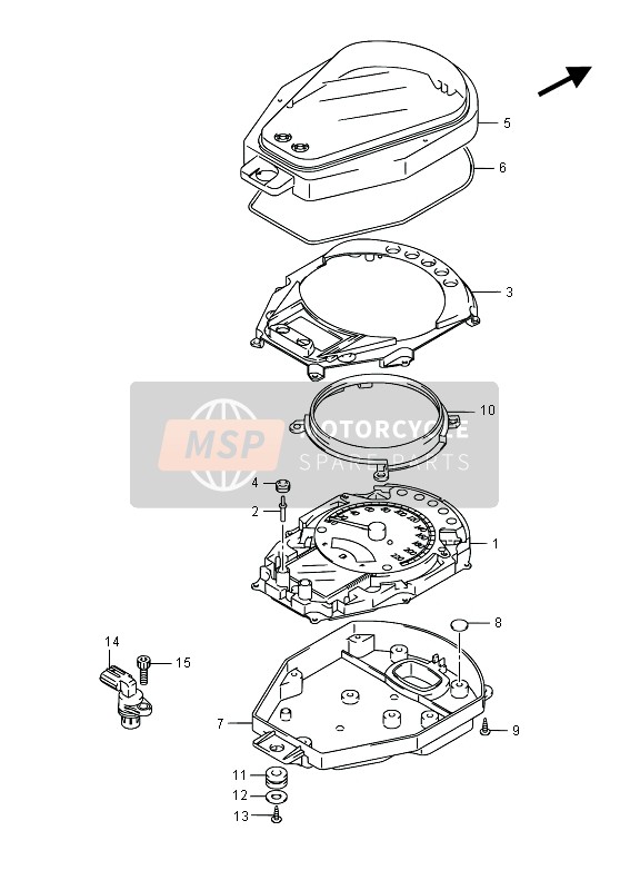 Suzuki VL1500BT INTRUDER 2015 Speedometer (E19) for a 2015 Suzuki VL1500BT INTRUDER