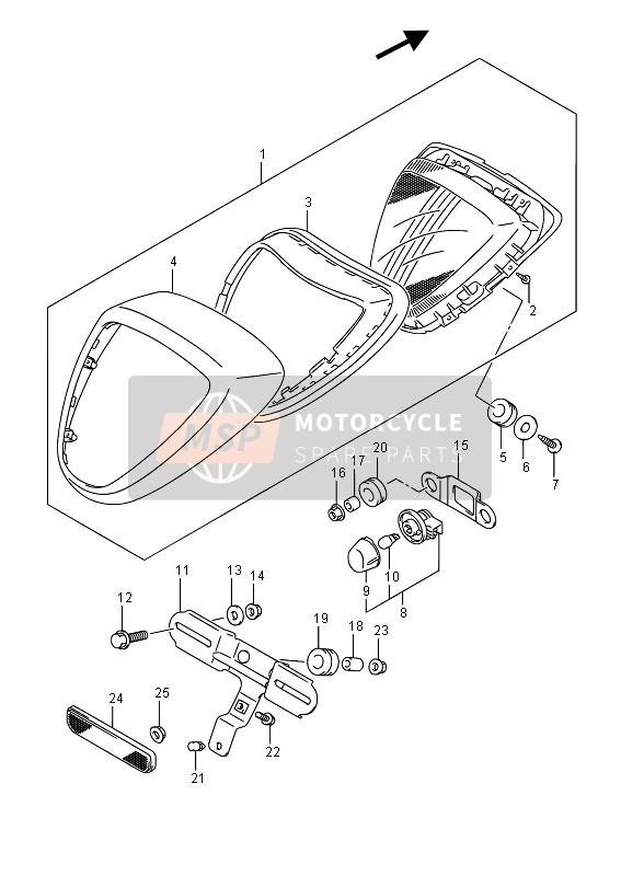 Suzuki VL1500BT INTRUDER 2015 KOMBINATIONSLICHT HINTEN für ein 2015 Suzuki VL1500BT INTRUDER