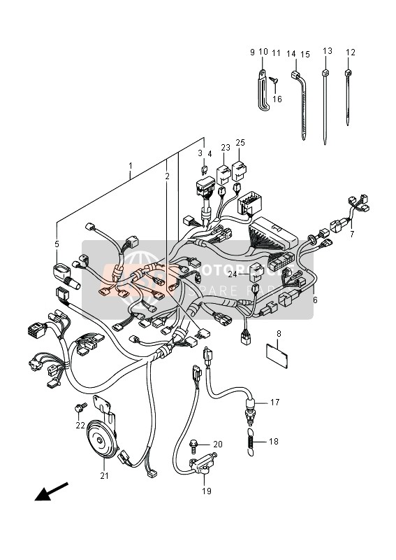 Suzuki VL1500BT INTRUDER 2015 Arnés de cableado para un 2015 Suzuki VL1500BT INTRUDER