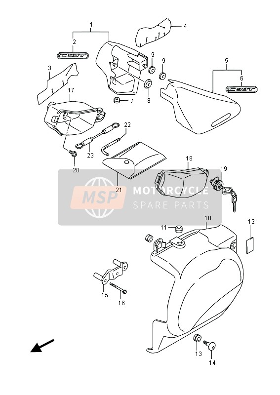 Suzuki VL1500BT INTRUDER 2015 Frame Cover for a 2015 Suzuki VL1500BT INTRUDER