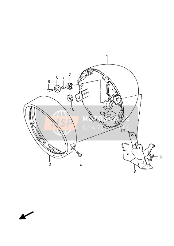 Suzuki VL1500BT INTRUDER 2015 Headlamp Housing for a 2015 Suzuki VL1500BT INTRUDER