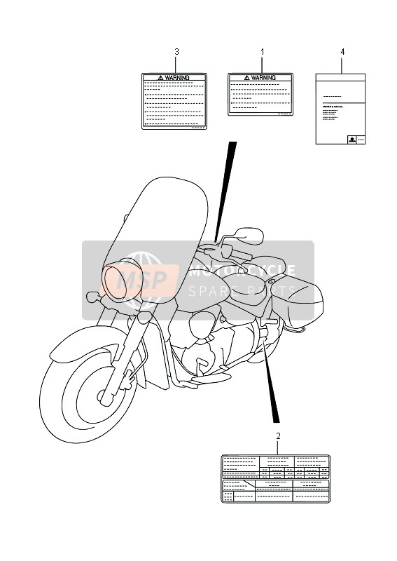 Suzuki VL1500BT INTRUDER 2015 ETIKETT (E02) für ein 2015 Suzuki VL1500BT INTRUDER