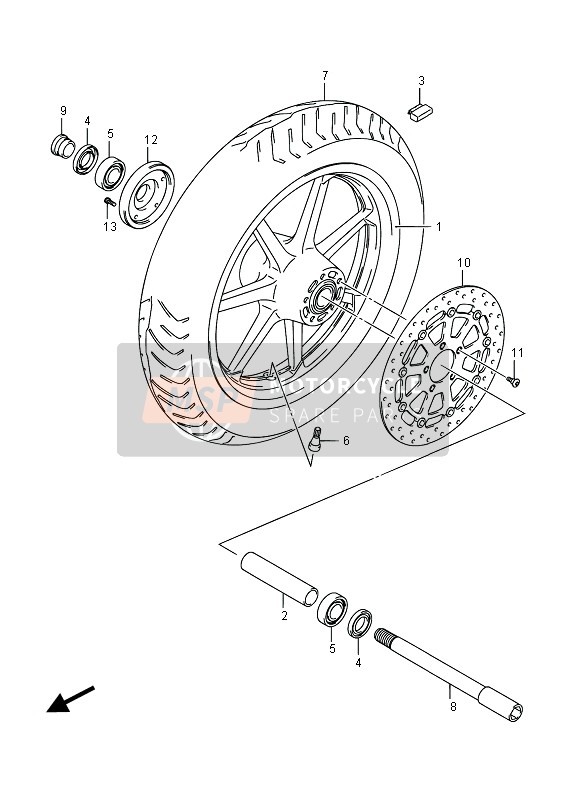 Suzuki VL1500BT INTRUDER 2015 Front Wheel for a 2015 Suzuki VL1500BT INTRUDER
