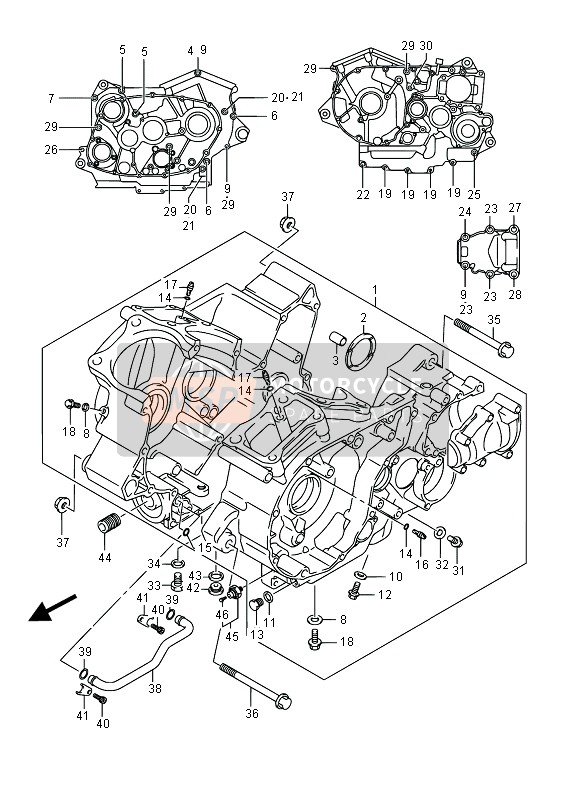 Suzuki VL800 INTRUDER 2015 Crankcase (E02) for a 2015 Suzuki VL800 INTRUDER