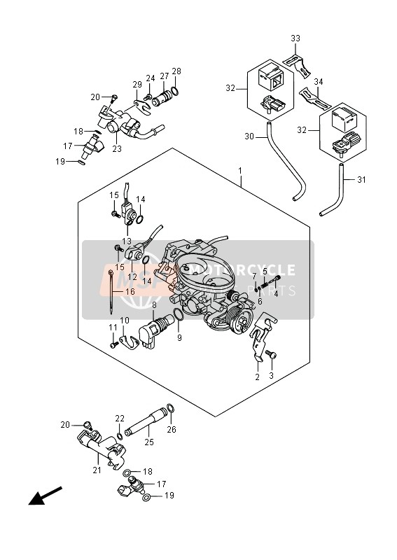Suzuki VL800 INTRUDER 2015 Throttle Body (E19) for a 2015 Suzuki VL800 INTRUDER