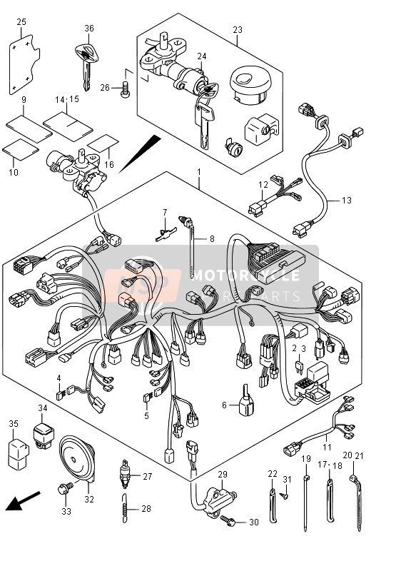 Suzuki VL800 INTRUDER 2015 Wiring Harness (E19) for a 2015 Suzuki VL800 INTRUDER