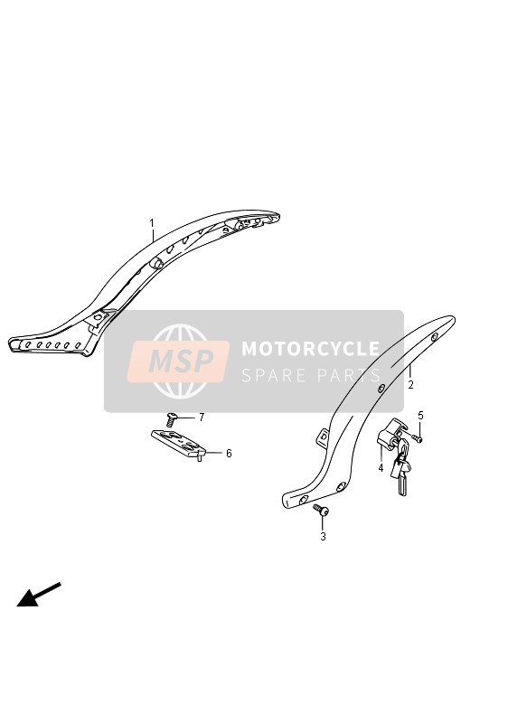 Suzuki VL800 INTRUDER 2015 Impugnatura del telaio (E02) per un 2015 Suzuki VL800 INTRUDER