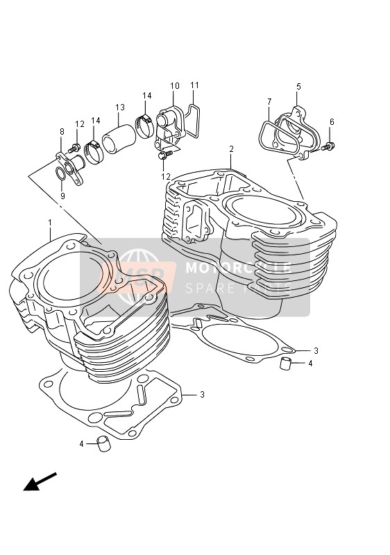 Suzuki VZ800 INTRUDER 2015 Cylindre pour un 2015 Suzuki VZ800 INTRUDER