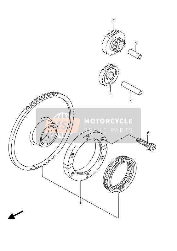 Suzuki VZ800 INTRUDER 2015 Starter Clutch for a 2015 Suzuki VZ800 INTRUDER