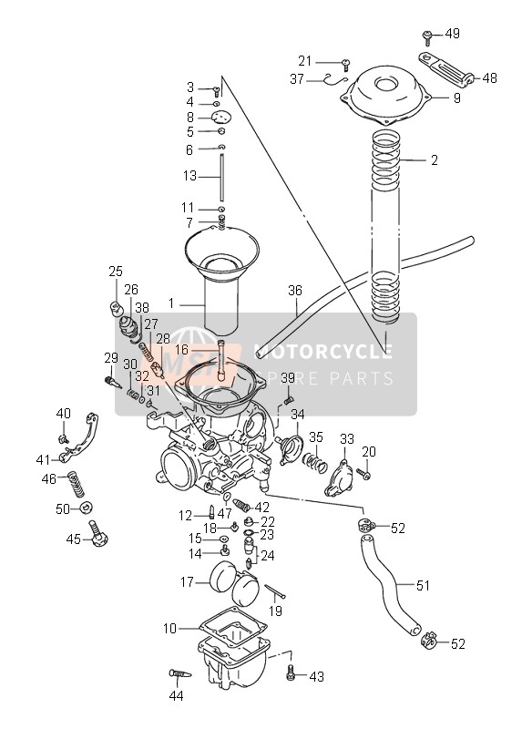 Suzuki VS800 INTRUDER 1996 Carburettor (Rear) for a 1996 Suzuki VS800 INTRUDER