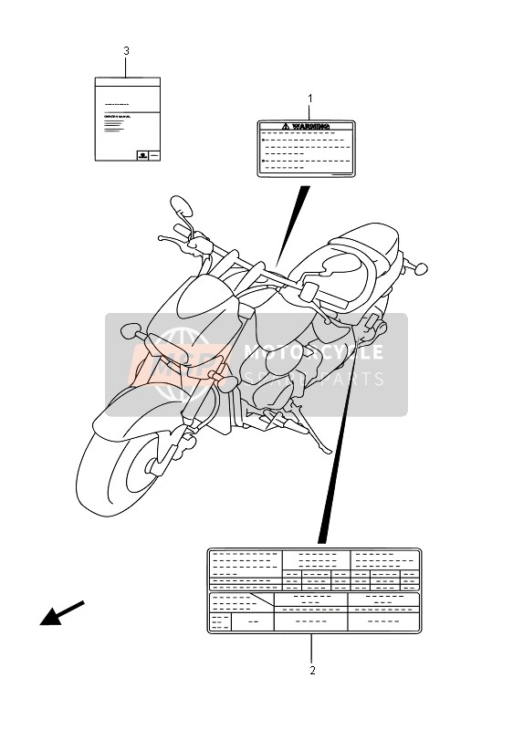 Suzuki VZ800 INTRUDER 2015 Etiqueta (VZ800 E02) para un 2015 Suzuki VZ800 INTRUDER