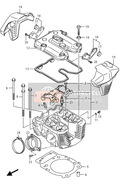 Suzuki VZR1800(BZ) (M1800) INTRUDER 2015 Cylinder Head (Rear)(VZR1800 E19) for a 2015 Suzuki VZR1800(BZ) (M1800) INTRUDER